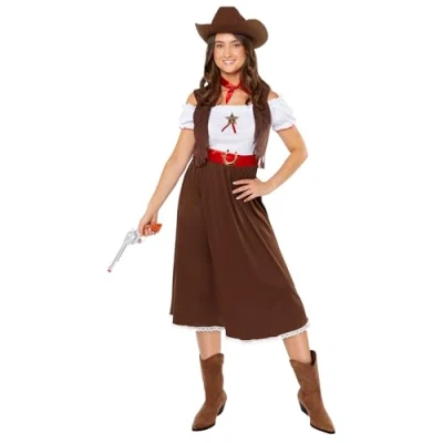 Afbeelding van Amscan 9919000 Women&#039;s World Book Day Western Cowgirl Volwassenen Fancy Dress Kostuum Maat: 14 16