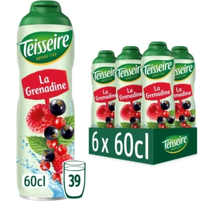 Afbeelding van Teisseire Grenadine siroop (rode vruchten) voor verfrissende dranken, cocktails, recyclebare jerrycan (6 stuks)