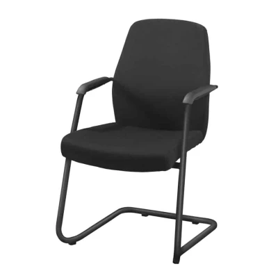 Afbeelding van Vergaderstoel hoge rug Elan in zwart stof met frame