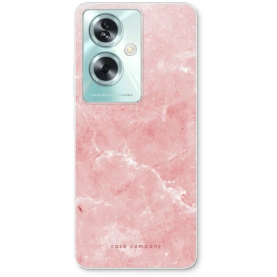 Afbeelding van Case Company® hoesje geschikt voor Oppo A79 Roze marmer Soft Cover Telefoonhoesje Bescherming aan alle Kanten en Schermrand