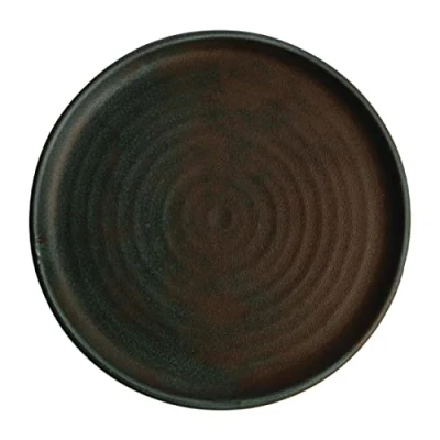 Afbeelding van Olympia Canvas ronde borden met smalle rand groen 26,5cm (6 stuks)