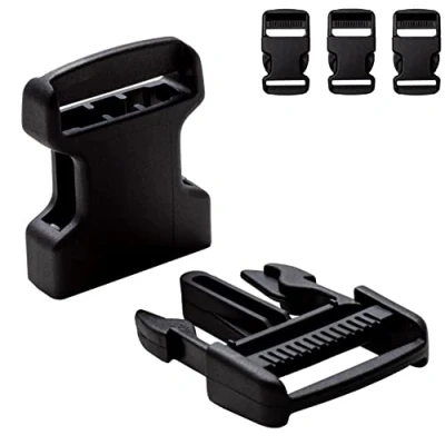 Afbeelding van IPEA Plastic gespen voor rugzak, tassen, accessoires, 4 stuks, Made in Italy, dubbelzijdige klikgesp rugzakken, naaien, kleding, 25 mm