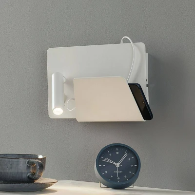 Afbeelding van Moderne LED wandlamp Suau met USB laadpoort