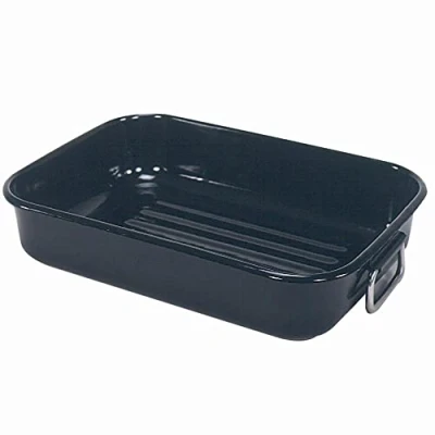 Afbeelding van Braadslede email 34x24x6.5cm zwart
