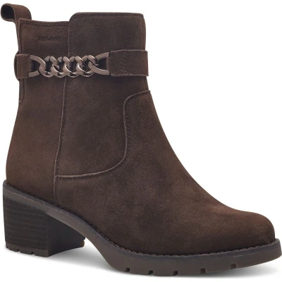 Afbeelding van Tamaris Enkellaarsjes met plateauzool, Dames, Maat: 41, Mocca suede Leer