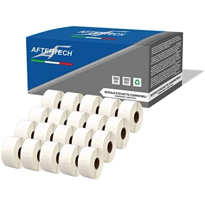 Afbeelding van Aftertech 20 x 11355 19 51 mm plakband rollen compatibel (500 etiketten/rol = 10.000 in totaal) voor Dymo LabelWriter S0722550