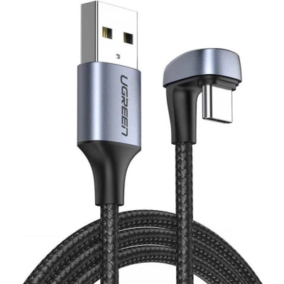 Afbeelding van Ugreen 1 m USB kabel naar Type C 3 A 18 W Quick Charge AFC FCP voor gamers grijze nylon haakse (70313) 042249