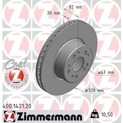 Afbeelding van ZIMMERMANN Remschijf COAT Z 320mm 30mm 10/5 5 gat 112mm interne ventilatie Gecoat High carbon 400.1421.20 1404210212,1404210912,140421091264