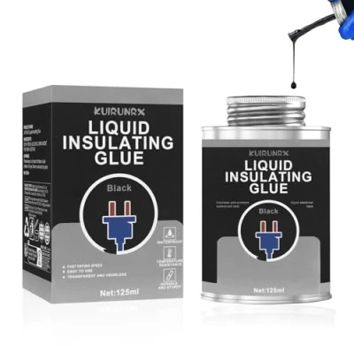 Afbeelding van KUIRUNRX Lijm voor vloeibare isolatietape, 125 ml, zwarte isolatie, vloeibaar rubber, hittebestendig, isolatiekabel, isolatietape kabels, externe isolatie