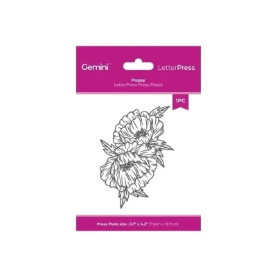 Afbeelding van Gemini LetterPress Press Plate Poppy