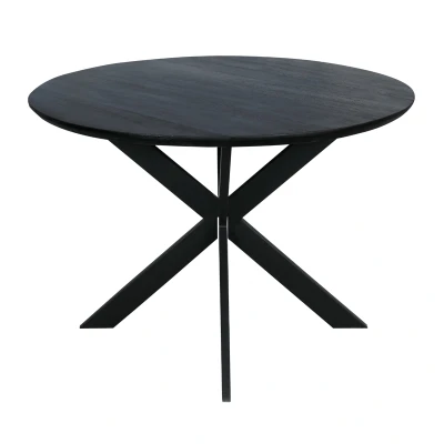 Afbeelding van StarFurn Eettafel Ferris Eiken Rond 110cm Zwart
