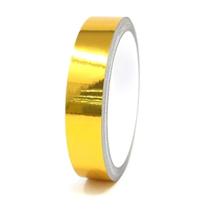 Afbeelding van Decoratieve plakstrips voor auto, motorfiets, boot, modelbouw, vele kleuren, lengte 8,5 m, plakband (chroom, goud, 20 mm)
