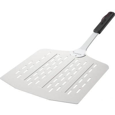 Afbeelding van Cozze Pizzaschep met gaatjes Aluminium 66 cm zilver/zwart