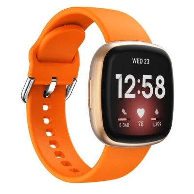 Afbeelding van Fitbit Versa 3 &amp; 4 / Sense 1 2 Siliconen bandje Oranje