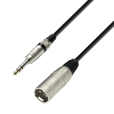Afbeelding van adam hall K3 BMV 0100 1m 6.35mm XLR (3 pin) Zwart, Zilver audio kabel