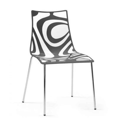 Afbeelding van Kantinestoelen Design Luisa Battaglia Doorschijnend antraciet