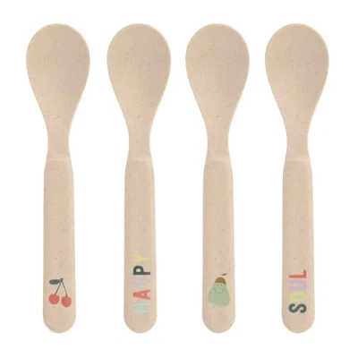 Afbeelding van LÄSSIG Happy Fruits Cherry Set van 4 kinderlepels, melaminevrij, BPA vrij, voor vaatwasser en magnetron