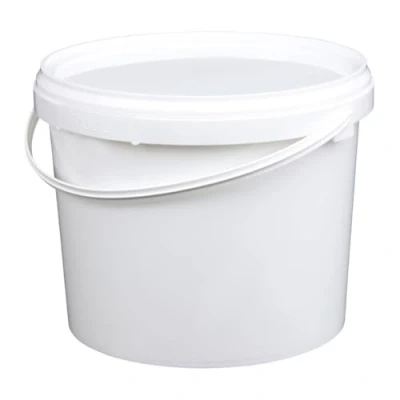 Afbeelding van Emmer met deksel 5 liter rond wit