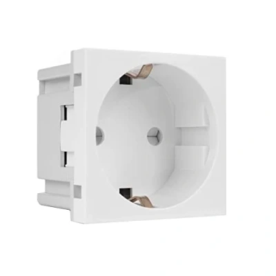 Afbeelding van Maclean Schuko inbouw wandcontactdoos zonder frame Beschermcontactdoos Modulaire (Schuko wandcontactdoos, wit)
