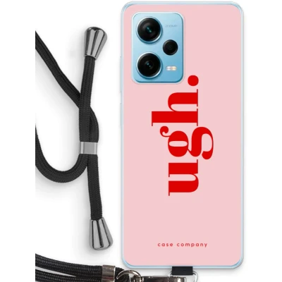 Afbeelding van Case Company® hoesje met Koord geschikt voor Xiaomi Redmi Note 12 Pro Plus Ugh Telefoonhoesje Zwart Bescherming aan alle Kanten en Over de Schermrand