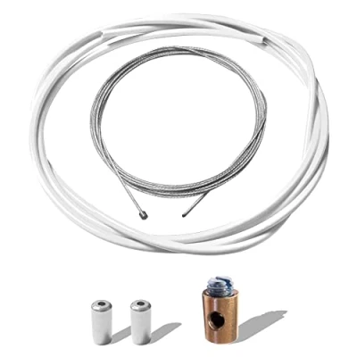 Afbeelding van cyclingcolors Gaskabel Motorfiets Performance met ommanteling, kabelbinders, eindkappen compatibel carburateur dellorto bromfiets scooter 50cc wit