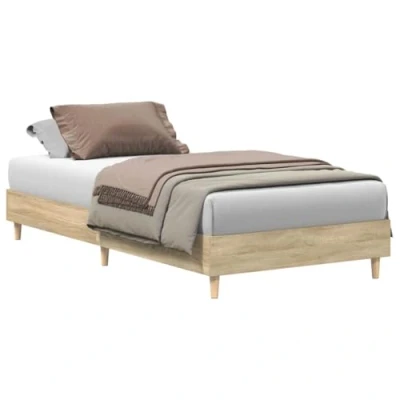 Afbeelding van vidaXL Bedframe zonder matras 75x190 cm spaanplaat sonoma eikenkleurig