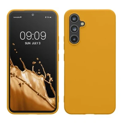Afbeelding van kwmobile telefoonhoesje geschikt voor Samsung Galaxy A54 5G Hoesje smartphone Back cover in honinggeel