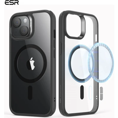 Afbeelding van ESR Classic Hybrid HaloLock Hoesje Geschikt voor Apple iPhone 15 Plus Compatibel met MagSafe en Back Cover Magneet Transparant Zwart