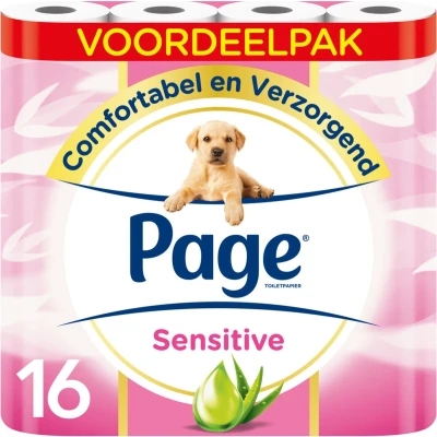 Afbeelding van Toiletpapier Page Sensitive Aloë Vera 3 laags wit 140vel