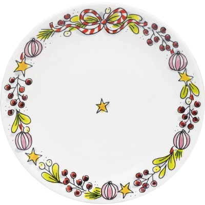 Afbeelding van Blond Amsterdam Kerst Ontbijtbord 18 Cm Gebroken Wit