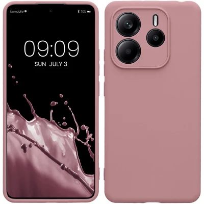 Afbeelding van kwmobile telefoonhoesje geschikt voor Xiaomi Redmi Note 14 5G Hoesje smartphone Precisie camera uitsnede In mat oudroze