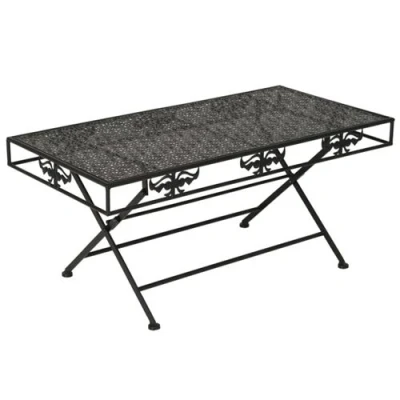 Afbeelding van Salontafel vintage stijl inklapbaar 100x50x45 cm metaal zwart