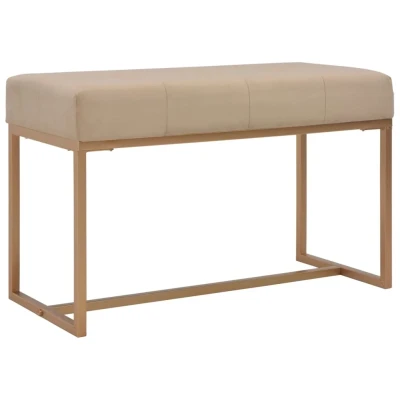 Afbeelding van Bankje 80 cm fluweel beige