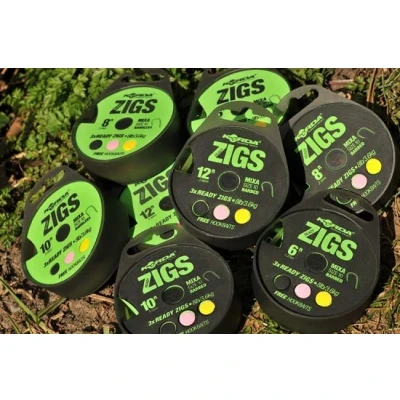 Afbeelding van Korda Ready Zigs Barbed (3 pcs) Haak Mixa size 10 3.6kg (incl Free Hookbaits) Maat : 12ft (3.66m)