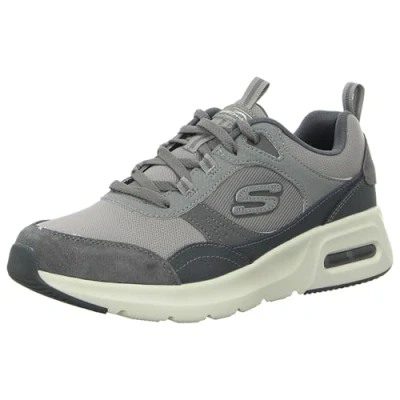 Afbeelding van Skechers Skech air Court Homegrown Sneakers voor heren, Grijs suède mesh duraleather trim