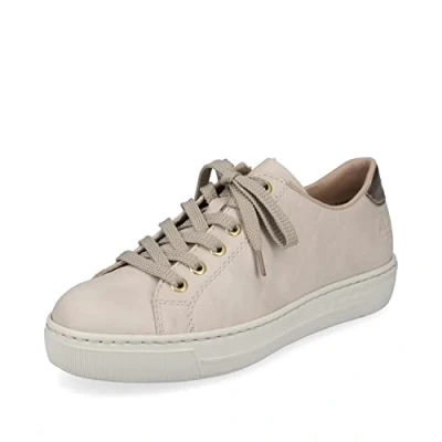 Afbeelding van Rieker Sportieve veterschoenen, Dames, Maat: 41, Ivory lightgold Kunststof