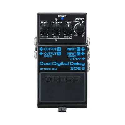 Afbeelding van SDE 3 Dual Digital delay BOSS pedaal Het authentieke geluid van de legendarische 3000 Roland Een compact nieuwe veelzijdige functies tijden tot 1600 ms MIDI in /out