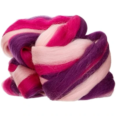 Afbeelding van Rayher Hobby 5366300 merinowollen kam, meerkleurig, 50 g in lint, fijn 21 mic, merinowol, 100% scheerwol om te vilten