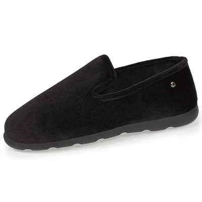 Afbeelding van Isotoner Charentaise pantoffels voor heren, zwart.