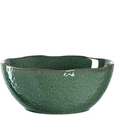Afbeelding van Leonardo Matera 018585 keramische kom, 1 slakom, vaatwasmachinebestendig, ronde kom van aardewerk, groen, Ø 23,5 cm, 2600 ml