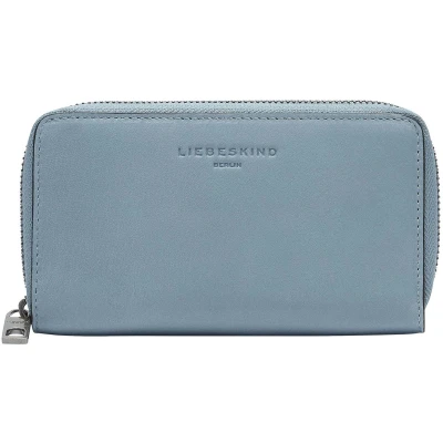 Afbeelding van LIEBESKIND BERLIN Leren Portemonnee Lila Sheep Natural Frieda Wallet Blue Heaven Blauwgrijs
