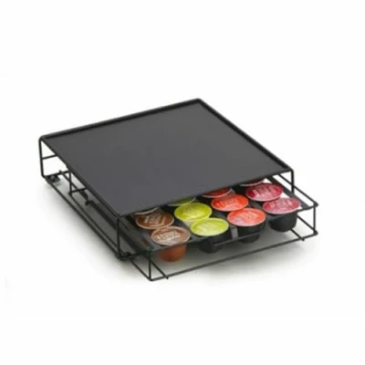 Afbeelding van Koffiecapsule organizer DKD Home Decor 28,7 x 32 7 cm Zwart Metaal