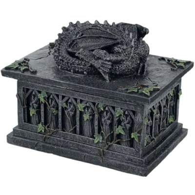 Afbeelding van Nemesis Now Tarotkaarten Opbergbox Draak Zwart 18cm