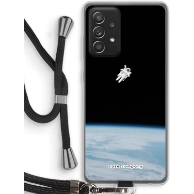 Afbeelding van Case Company® hoesje met Koord geschikt voor Samsung Galaxy A52s 5G Alone in Space Telefoonhoesje Zwart Bescherming aan alle Kanten en Over de Schermrand