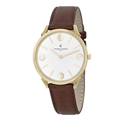 Afbeelding van Pierre Cardin Pigalle Half Moon CPI.2012 Horloge Leer Bruin Ø 40 mm