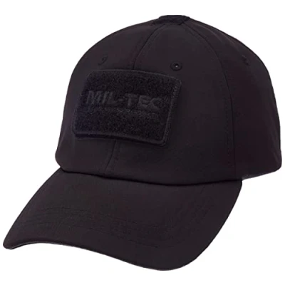 Afbeelding van Mil Tec Softshell baseballpet, zwart.