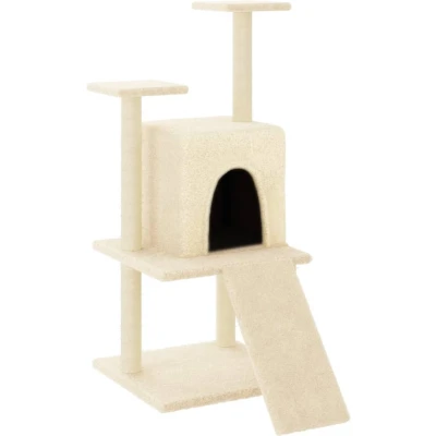 Afbeelding van vidaXL Kattenmeubel met sisal krabpalen 110 cm crèmekleurig