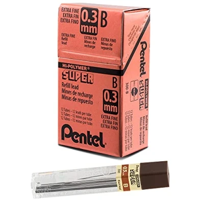 Afbeelding van Potloodstift Pentel 0.3mm zwart per koker B