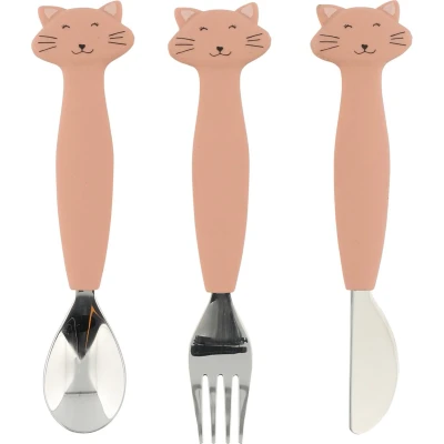 Afbeelding van Trixie Silicone cutlery set 3 pack Mrs. Cat