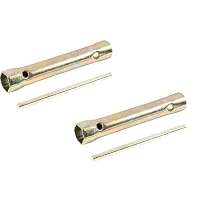 Afbeelding van Paar van 16 mm/18 mm dubbele zeskantige bougiesleutel voor motorfiets, dubbel uiteinde, dopsleutel met diep bereik, Tommy stang, 150 lengte